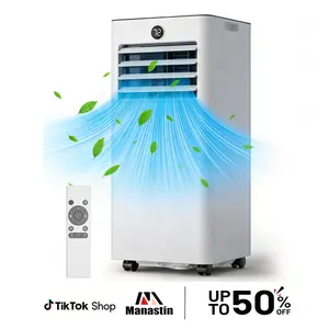 【SummerVibes】MANASTIN8000-10000 BTU EasyCool Portable Air Conditioner- Cool up to 350 Sq. Ft. AC with Easy-to-Use Remote Control, Digital LED Display, 24H Timer,Sleep Mode and Complete Window Installation Kit, for Bedroom,Living Room,Home Office,Apartment
