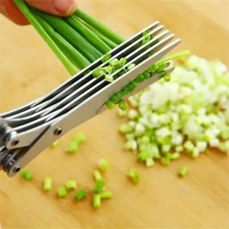 Stainless Steel 5-Layer Kitchen Scissors - Rust-Resist Steel Kitchen Shears with Bottle Opener, Nutcracker, Can Opener, Compact Ergonomic Handle for Home, Barbecue, Dinnerware Cutting, Home Use, Long Life, From Meats to Veggies