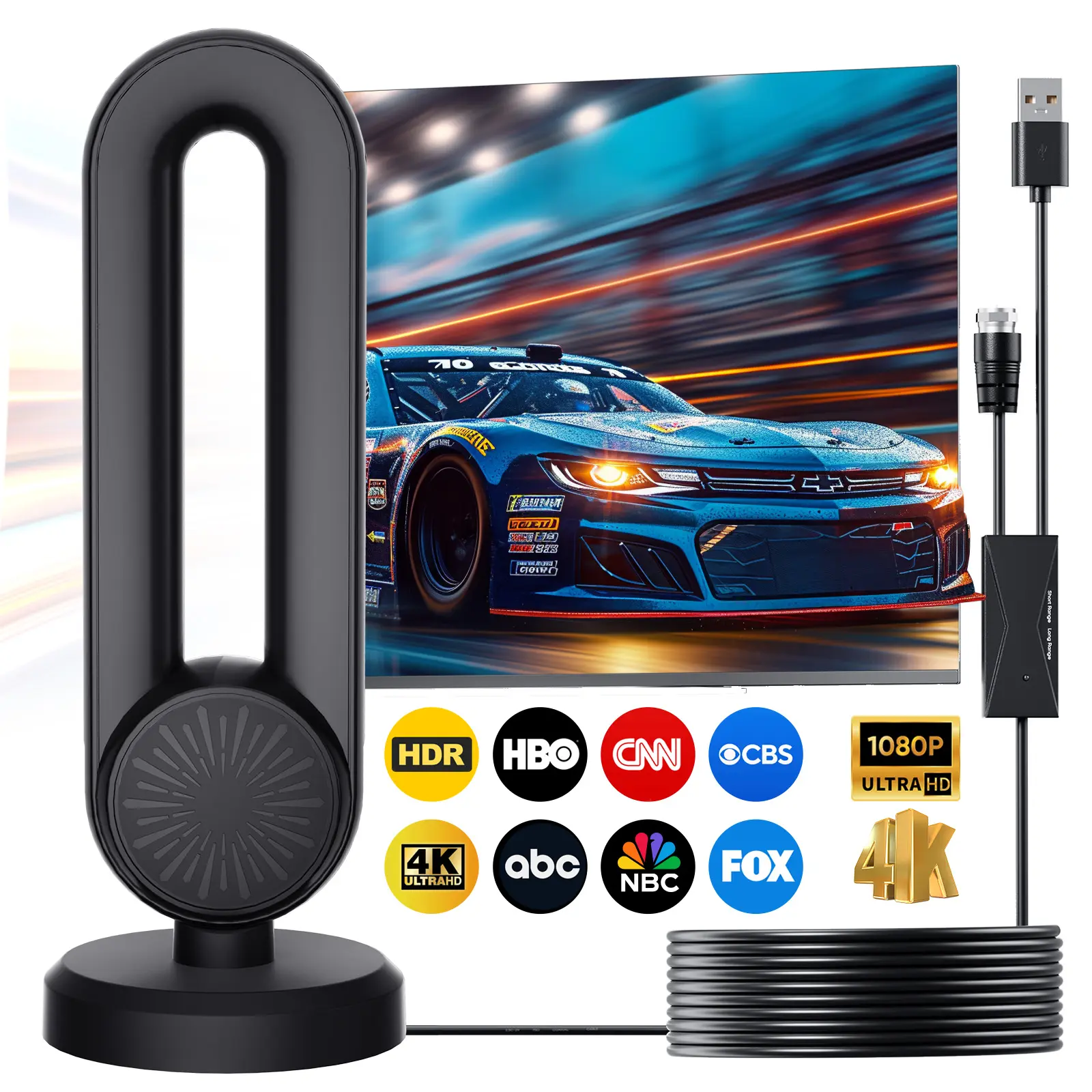2026 TV Antenna Indoor, TV Antenna for Local Channels, Easy Installation, Long Range Reception for Local Channels 4K 1080P, TV Antenna for Local Channels, No Monthly Bill Ultra Long Reception Distance
