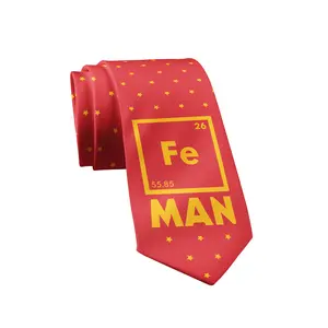 Mens Iron Science Necktie Mens Novelty Neckties Science Teacher Tie Funny Ties Nerdy Fe man Tie Periodic Table Tie Funny Ties