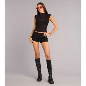 Clean Slate Mesh Mock Neck Top