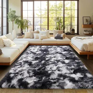 XEXSIN Shag Super Soft Fluffy Tie-Dye Rug for Bedroom & Living Room Modern Shaggy Fuzzy Rugs Plush Indoor Nursery Home Decor Dorm Carpet with Non-Slip Bottom Aesthetic Carpet for Kids Home