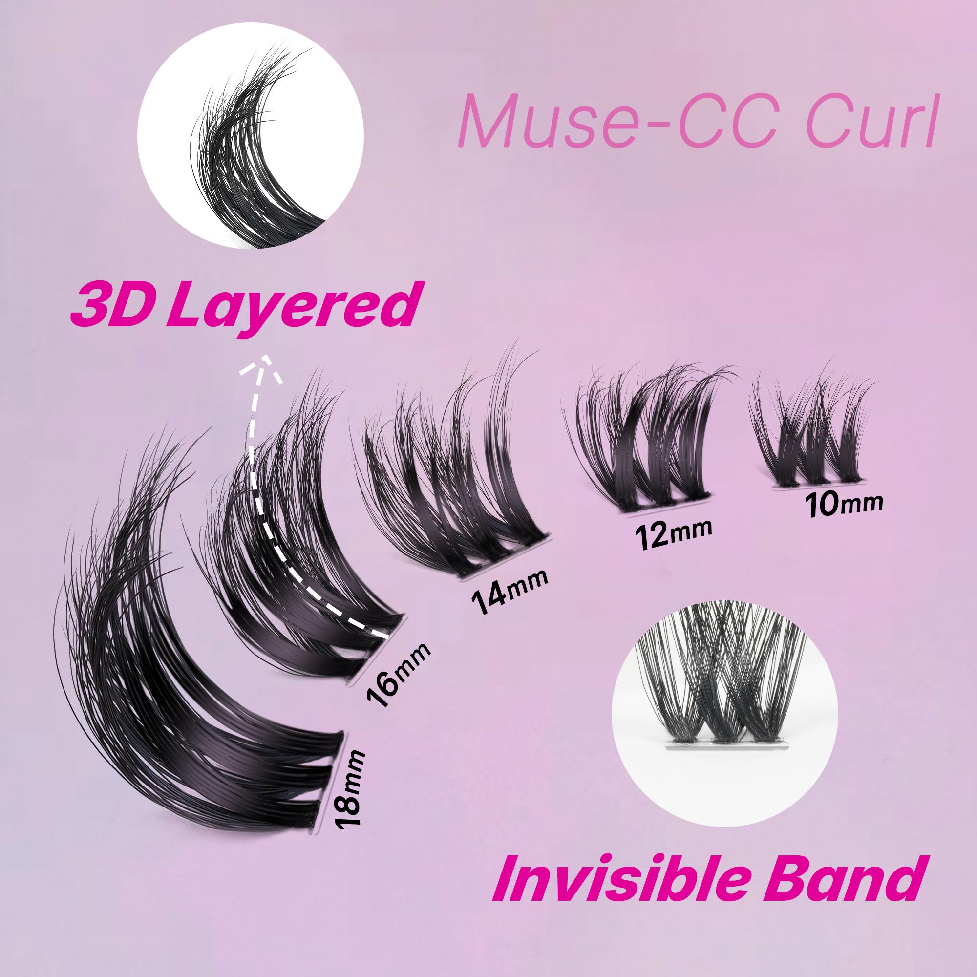 Veyesbeauty Volume Cluster Lashes Individual Lash Extensions Layered Fluffy Eyelashes Wispy Faux Mink Lash Newbie's Five-Second DIY Mixed Length Large Tray for Self Application Makeup at Home Cosmetic Eyelashes Extensions