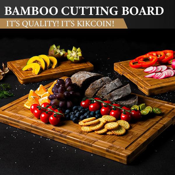 [Gift Idea]Kikcoin End Grain 3PCS Cutting Boards with Holder,Extra Large natural Wooden Butcher Block,Charcuterie Cheese Serving Tray,Handles & Juice Groove,Checkered,Christmas gifts