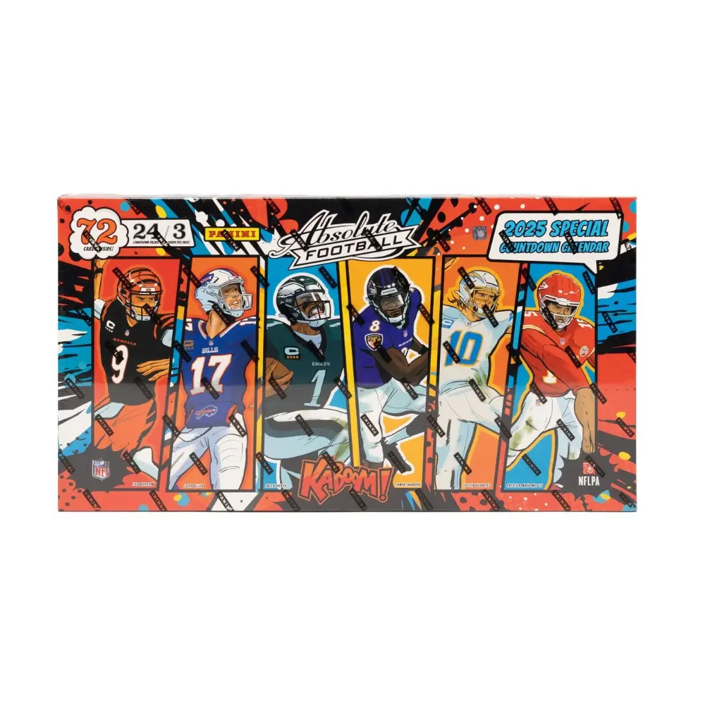 2025 Absolute Advent Calendar (72 Cards per box, 24 Packs; 3 Cards Per Pack) Personal Box for Rip and Ship! Chase Kabooms and Explosives!