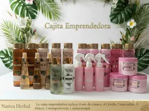 Nativa Herbal Kit Cajita Emprendedora Onion, Rosemary  Shampoo, Conditioner, Tonic, Mask, Termoprotector and Keratin Haircare