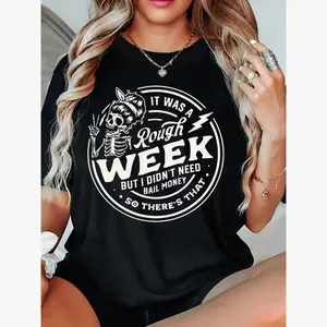 [Premium Funny Graphic T-Shirt] It Was a Rough Week But I Didn't Need Bail Money Premium T-Shirt Halloween Shirt Crew Ne Soft Cotton Unisex Fit