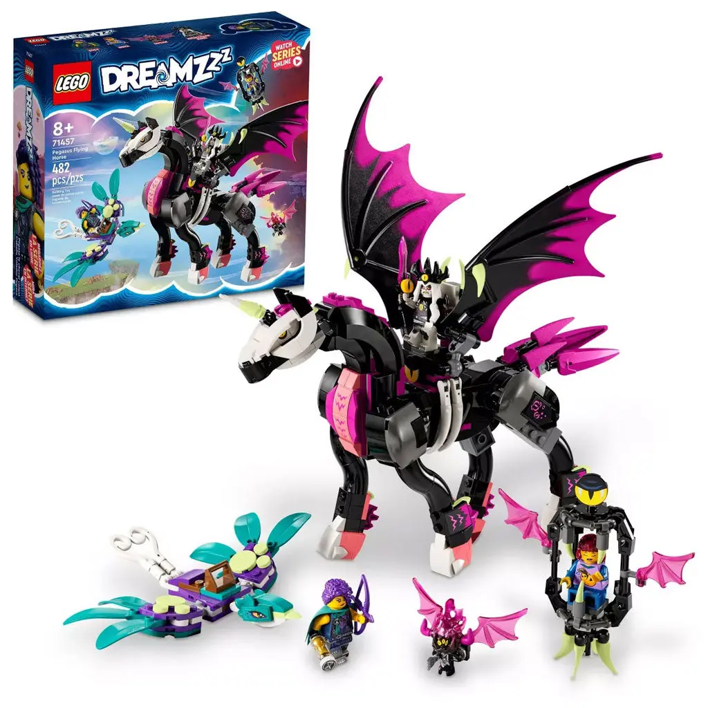 LEGO DREAMZzzz Pegasus Flying Horse Building Set (71457) - Brick Kit, Collectible Construction Toy, Creative DIY Model for Classic Building Toy Enthusiasts