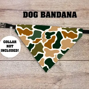 Duck Camo Dog Bandana - Over The Collar - COLLAR NOT INCLUDED! Camouflage, Hunting, Pet Accessories, Doggy, Puppy, Hunting, Outdoors, Western