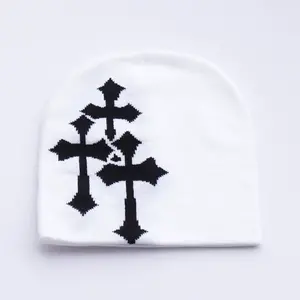 Marlon New Cartoon Cross Beanies Hat Men Winter Autunm Warm Knitted Bonnet Cap Soft Wool Skullies Beanies Caps Boys Gifts NONE