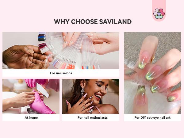 SAVILAND Cat Eye Nail Magnet Set: 4PCS Strong Nail Magnets for Cat Eye Gel Polish, Multi-Functional Magnet Sticks, Essential Nail Art Tools for Stunning Cat Eye Effects