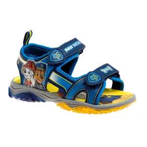 Paw Patrol Chase Marshall Light up Summer Boys Sandals - Hook & Loop Adjustable Strap Open Toe Sandal Water Shoe - Blue (sizes 6-12 Toddler)
