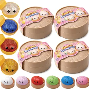 Dumpling Squishy Random Glitter Dumpling Box Cute Doll Press And Decompress Toy