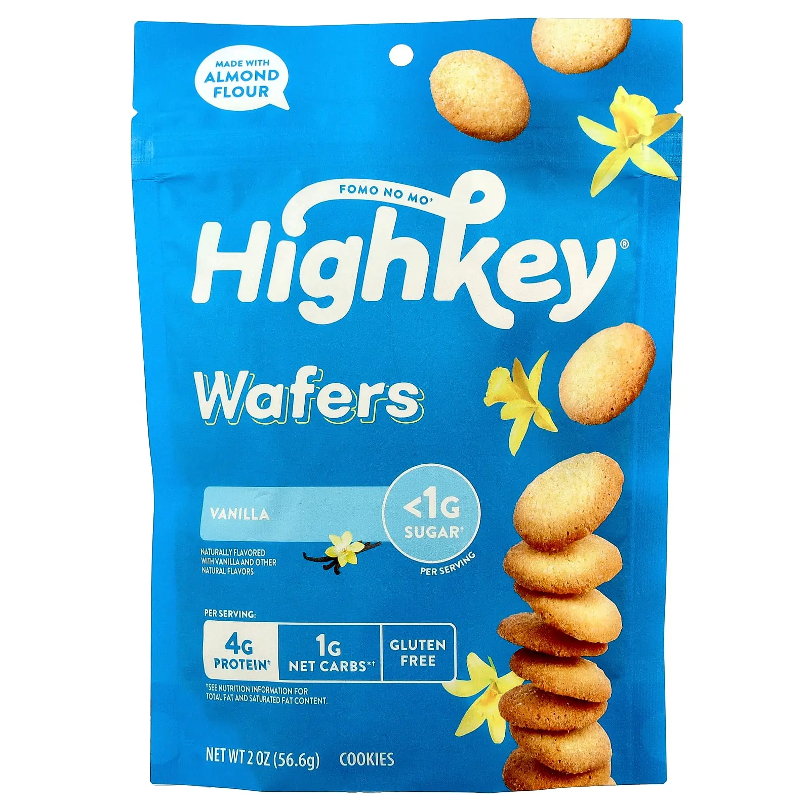 HighKey Wafers, Vanilla, 2 oz (56.6 g) HighKey Wafers, Vanilla, 2 oz (56.6 g)