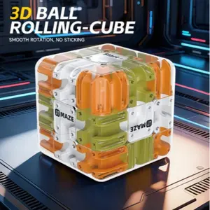 Maze 3D Cube Puzzle 3x3, Magic Cube Maze Ball Puzzle, Sensory Toy, Educational Toy for Kids Aged 3+, Boys & Girls