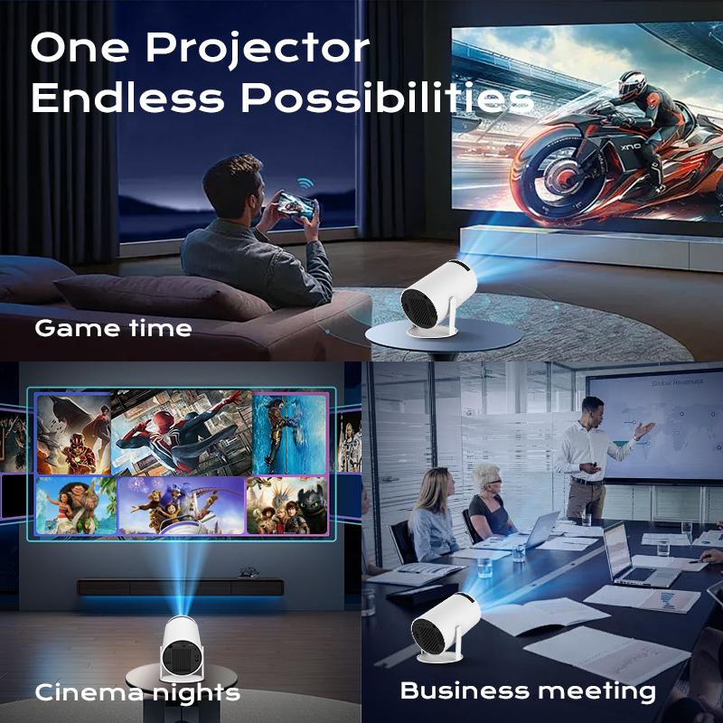 HY300Pro+ Portable Projector Outdoor Mini 4K Decoding with 5G WiFi 6 & BT 5.0 720P Full HD 160 ANSI Lumens for Android Audio Bluetooth Gaming Home Theater HY300Pro+ Portable Projector Outdoor Mini 4K Decoding with 5G WiFi 6 & BT 5.0 720P Full HD 160 ANSI Lumens for Android Audio Bluetooth Gaming Home Theater