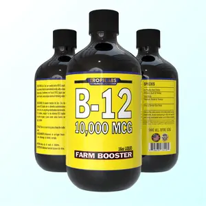 B12 B-12 Liquid 10,000 MCG Supplement for Poultry Birds, Chickens, Hens, Roosters, Pigeons, Ducks, Gooses, Turkeys & All Farm Animals 16oz Vitamin Drinking Water Additive (Farm Booster)