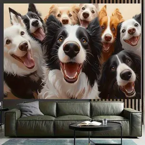 1 item, self-portrait of a puppy as the background wall, background tapestry, outdoor activities, photography props, photo studio background, suitable for decoration on the walls of living rooms, bedrooms, offices, and family gatherings.