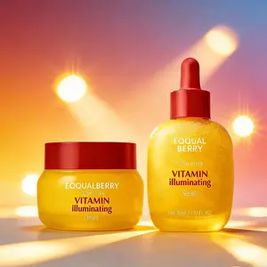 EQQUALBERRY Suero iluminador de vitaminas – Suero iluminador de vitamina C con niacinamida | Fortalece la barrera cutánea | Hidrata con ceramida y ácido hialurónico, 1.01 oz | Regalos de vacaciones