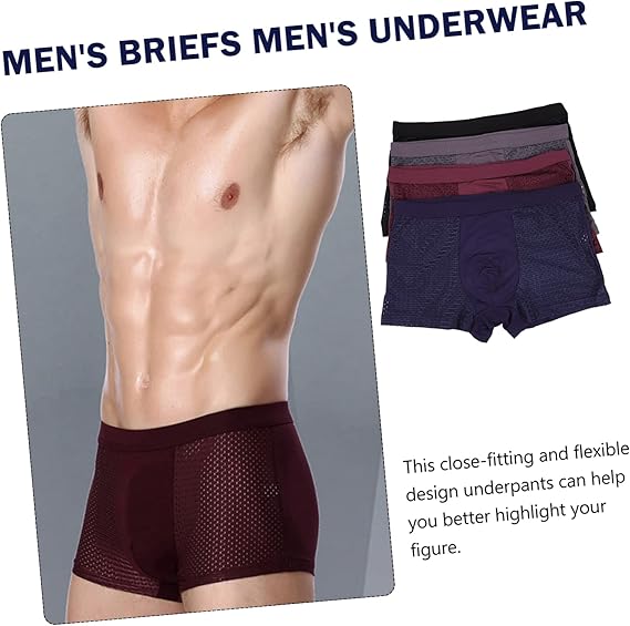 Breathable mesh ice mesh underwear men's boxer briefs fashionable men's underpants Menswear Lingerie Outdoorfun Fathersdaygift Athletic