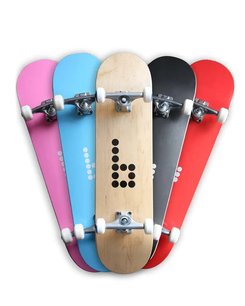 Unisex Beginner Skateboard - Braille Skateboarding Complete Setup, Easy Balance, Full Assembly, Maple Deck, Middle Ground Design, Skateboard Decks, Multi-Size