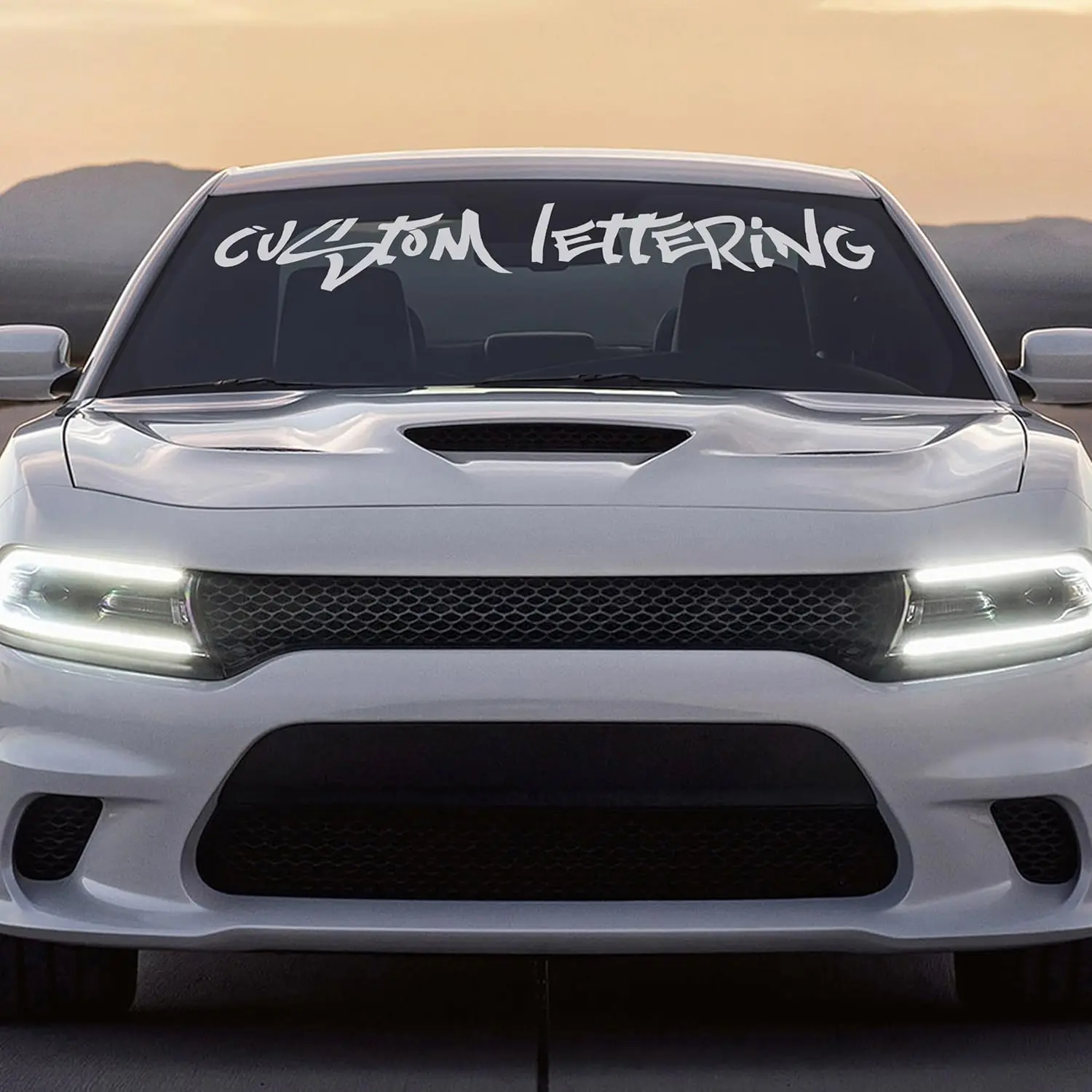Custom Windshield Decal - Personalized Text Decals for Vehicles - Waterproof Custom Decals for Cars, Truck, SUV, Vehicle Lettering - Car Window Sticker from 12 to 48 inches - Car Decal Banner
