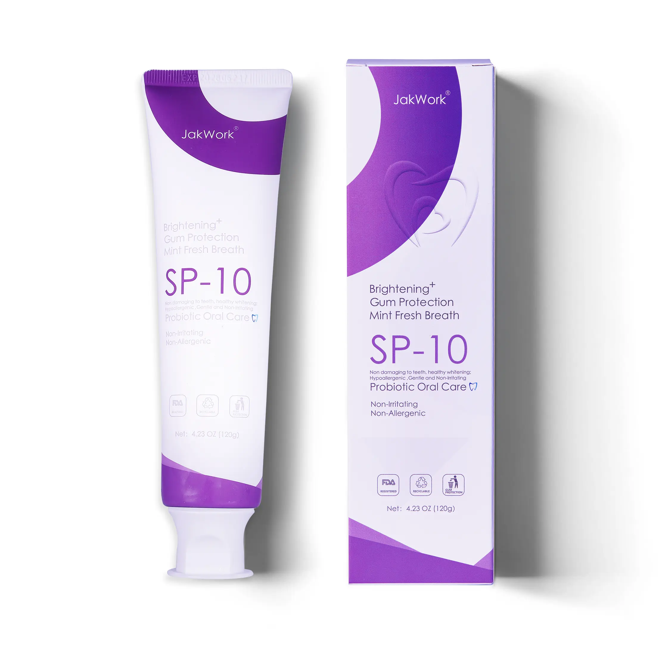 JakWork SP-10 Pro-Whitening Toothpaste–Anti-Yellowing with Probiotics,Stronger Results vs SP4/SP6/SP8,Mint Freshness & Enamel-Safe Formula refreshing toothpaste