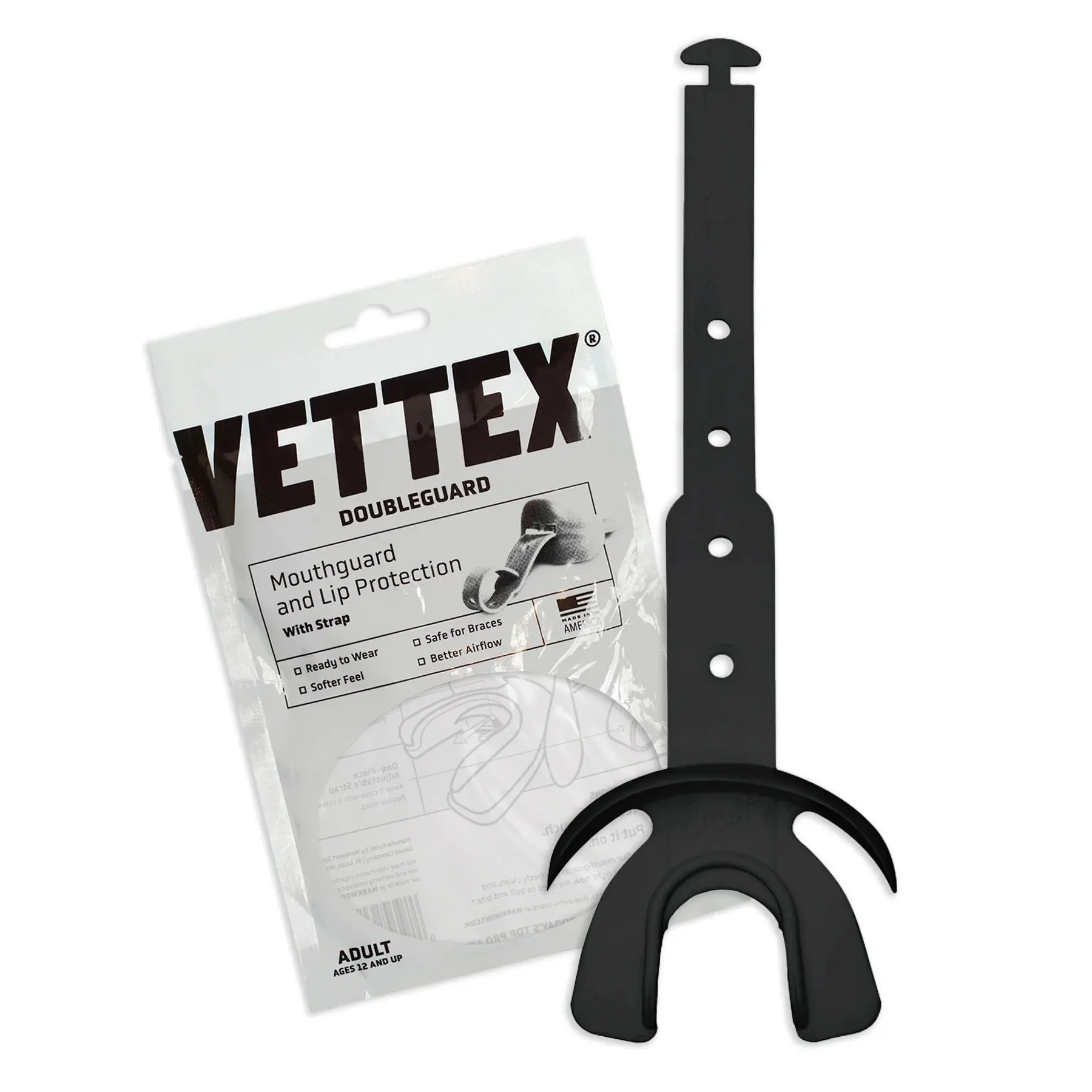 Vettex DoubleGuard Moldable Teeth Mouthguard, Sports Anti-Injury Protective Gear for MMA Wrestling (Molding Feature Included)