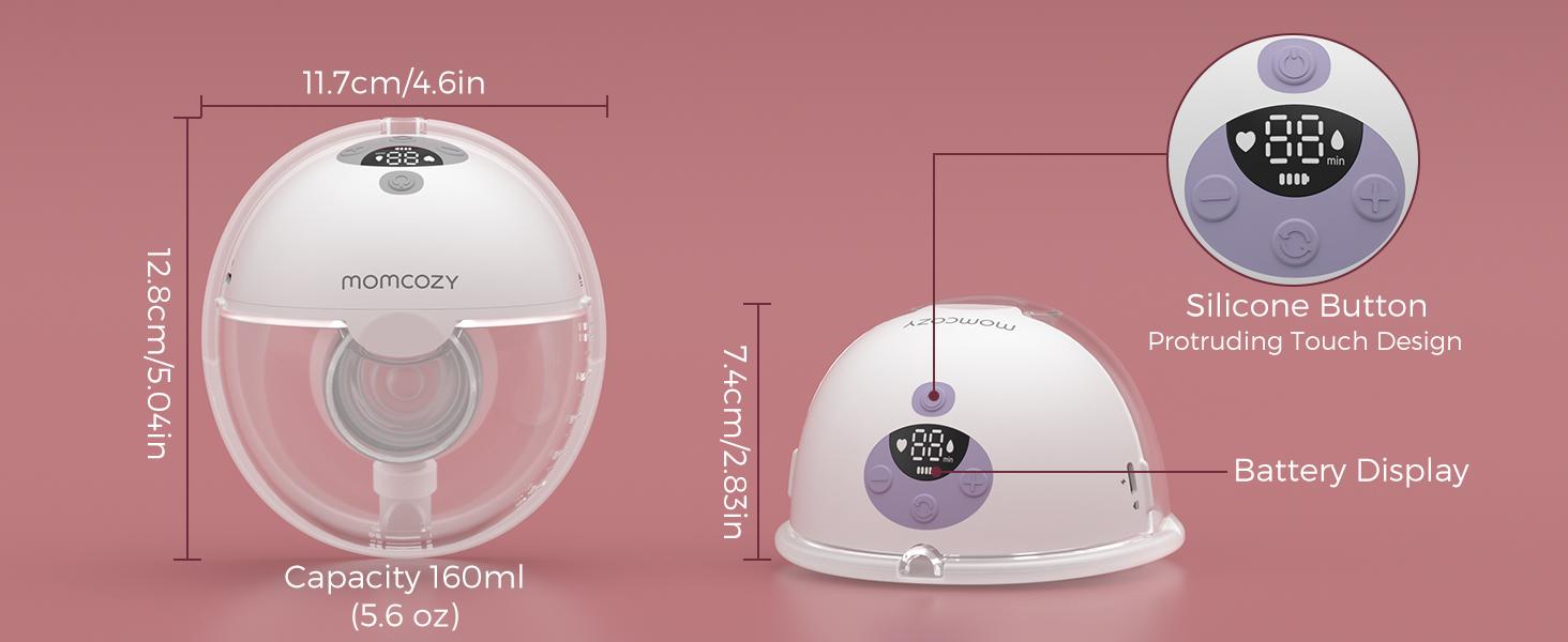 【Classic Edition】Momcozy  Breast Pump Hands Free M5, Wearable Breast Pump of Baby Mouth Double-Sealed Flange with 3 Modes & 9 Levels, Electric Breast Pump Portable - 24mm,A