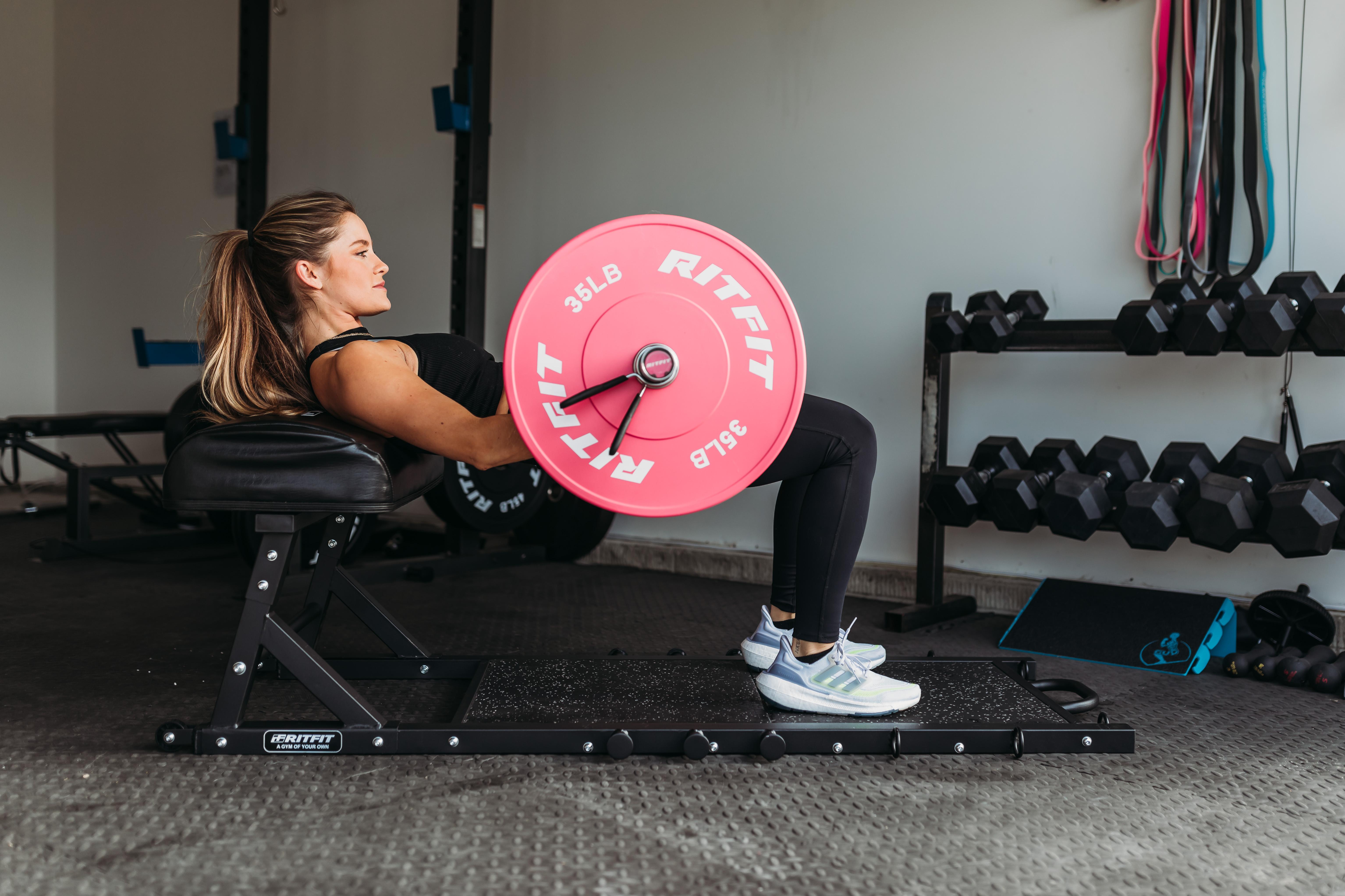 RitFit Pink Weight Plates Olympic Bumper Plates Weight Plates Fit 2" Barbells fitness exercise barbell weight