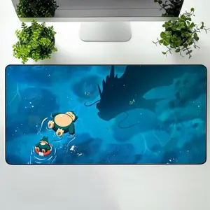 Snorlax & Gyarados Shadow Mouse Pad - Peaceful Pok?on Desk Mat Gaming Desk Mat Mouse Pad Accessories