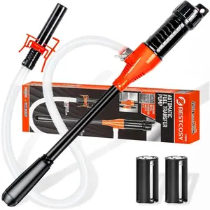 Portable Transfer Pump Battery Operated Electric Siphon Pump for Gas, Fuel, Diesel, Water Transfer 2.4 GPM Flow Oil Extractor -Easy to Use Hand Fuel Pump, Multi-Use Siphon Fuel Transfer Pump