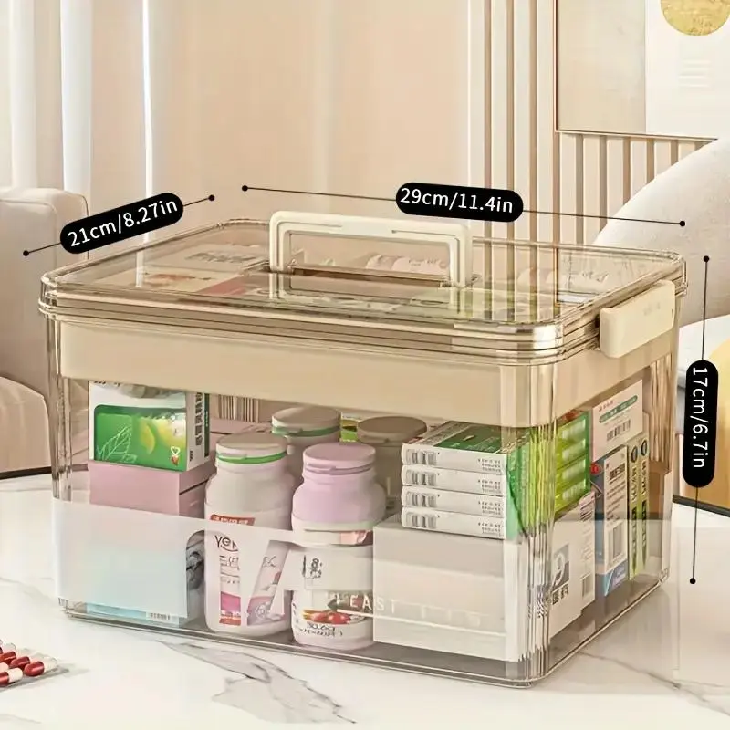 Portable Handle Medicine Storage Box - Compact Design for Easy Transport and Organization Organiser snackle box Container Storage Makeuporganizer