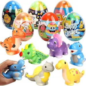 6 Pack Jumbo Easter Eggs with Dinosaur Slow Rising Squishy Toys for Kids – Prefilled Easter Eggs, Easter Basket Stuffers for Boys & Girls, Dinosaur Party Favors, Easter Egg Hunt Toys, Kids Easter Gifts