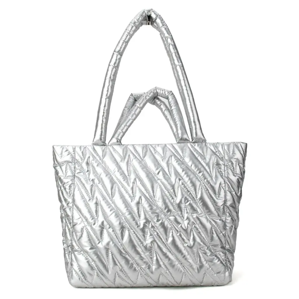 Joaquina PWR Puffer Tote Bag | Silver