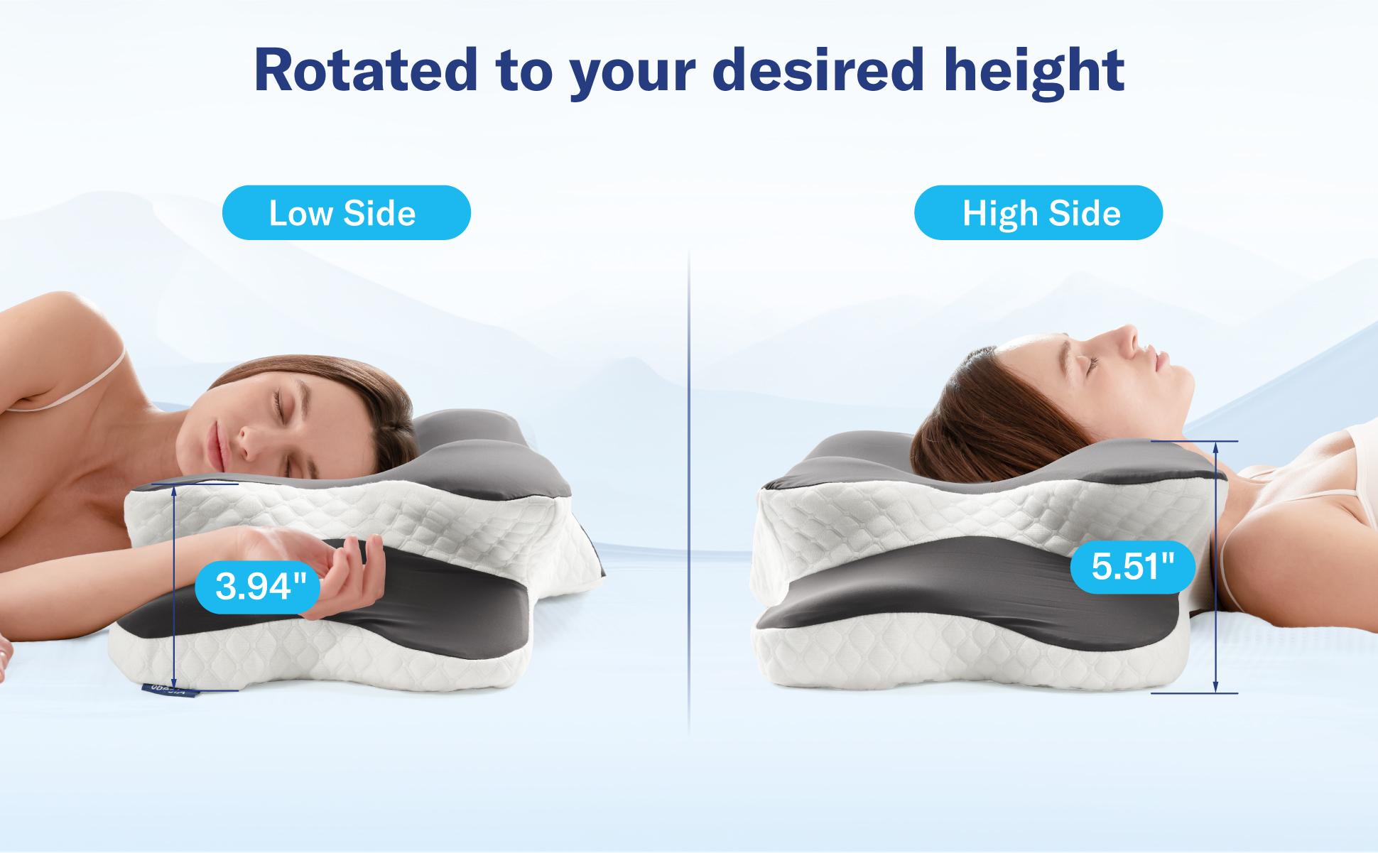 Alcedo Cervical Memory Foam Pillow for Neck and Shoulder Pain Relief, Adjustable Ergonomic Contour Orthopedic Pillow with Cervical Support for Side, Back and Stomach Sleepers