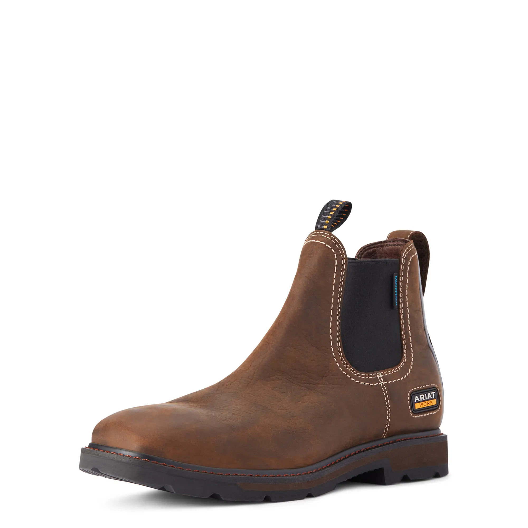 Men's Groundbreaker Chelsea Wide Square Toe Waterproof Work Boots