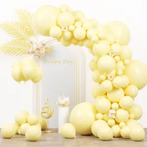 130-Piece Pastel Yellow Balloon Arch Kit for Baby Showers, Birthdays, Weddings & Gender Reveals