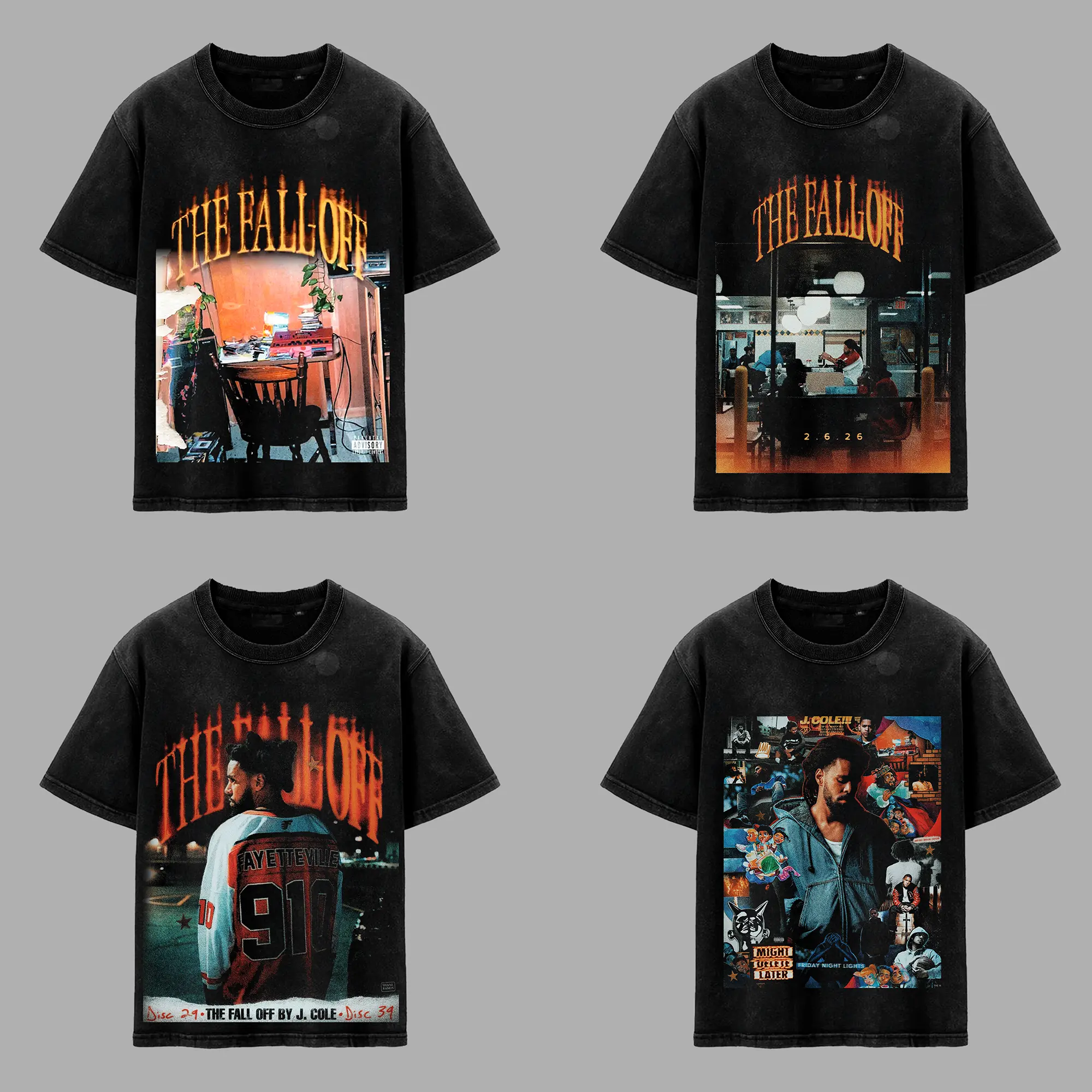 J. Cole - The Fall-Off Album Graphic High-quality, Soft Washed Cotton T-Shirt, Disc 29, Disc 39 Hip-Hop Shirt, The Fall-Off Album Jermaine Lamarr Cole Fan Graphic Tee, Dreamville Cole World Music Fan Merch Shirt