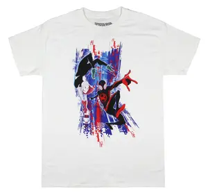 Spider-Man Womens Spider-Verse Miles Morales And Gwen Juniors Short Sleeve T-Shirt