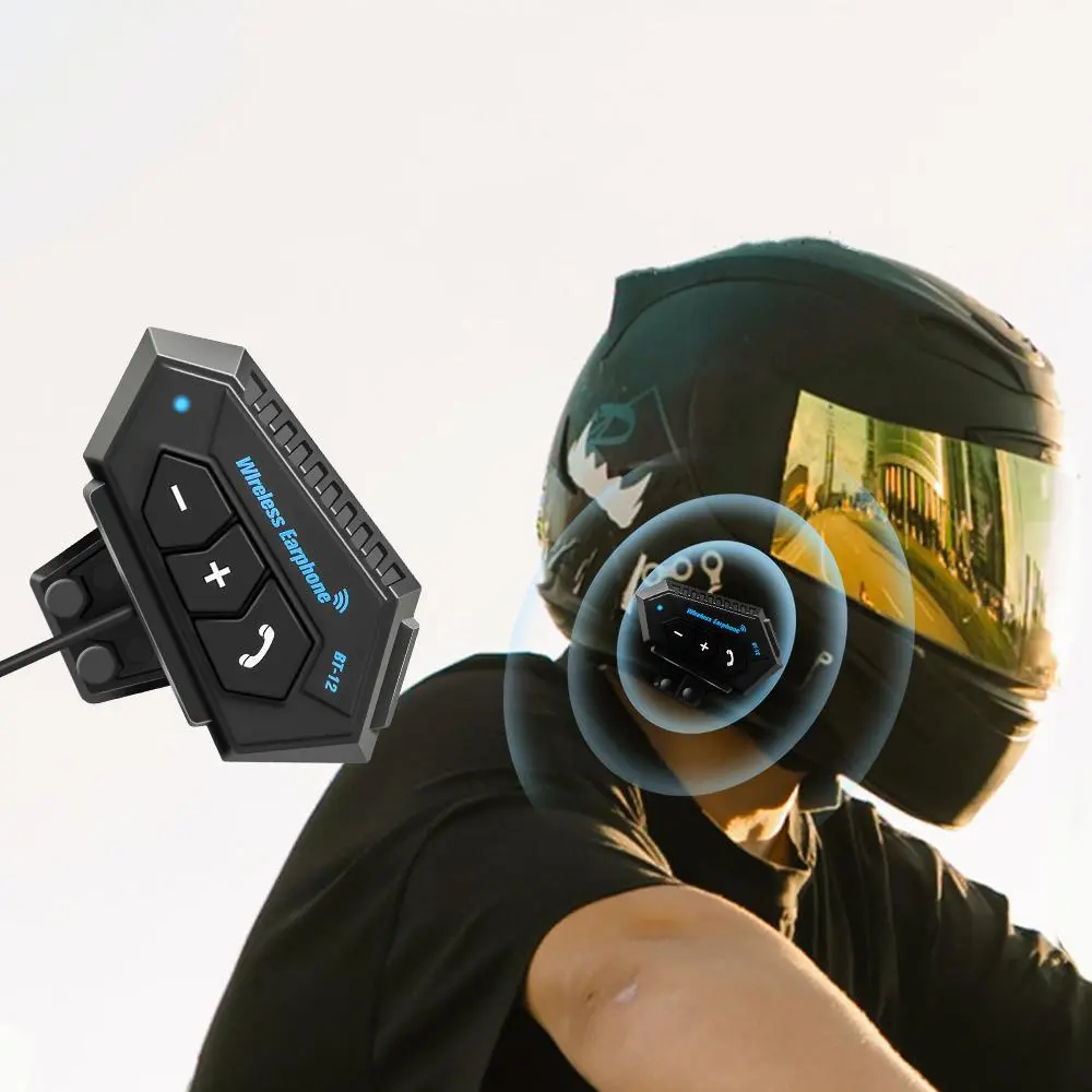 Bluetooth-compatible 5.0 Motorcycle Helmet Headset, Wireless Hands-Free Stereo Earphones, Noise-Canceling Speaker with Microphone, Ipx-6 Water Resistance