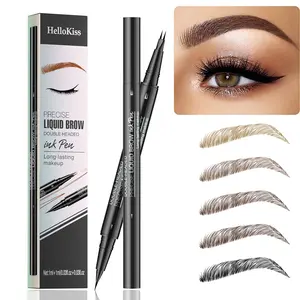 Waterproof Micro-Fork Eyebrow Pencil， Long-Lasting Brow Pen with Fork-Shaped Tip, Buildable Formula for Soft Natural or Glamorous Look, Smudge-Proof & Transfer-Resistant for Daily Routine or Outdoor Activities
