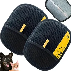 Electrostatic Hair Removal Gloves for Cats & Dogs - Dual-Direction Brush Sticky Cat Hair Remover - Washable & Reusable - Multifunctional Pet Hair Remover Tool - Polyester Mesh Fabric EVA Pad Brush Cloth