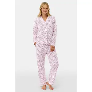 Hearts Long Sleeve Polo Pajamas
