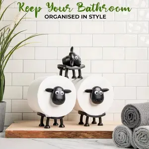 Funny Sheep Tissue Holder 3PCS Set，Quirky 3D Printed Toilet Paper & Kitchen Roll Holder，Exquisite home decor ornaments