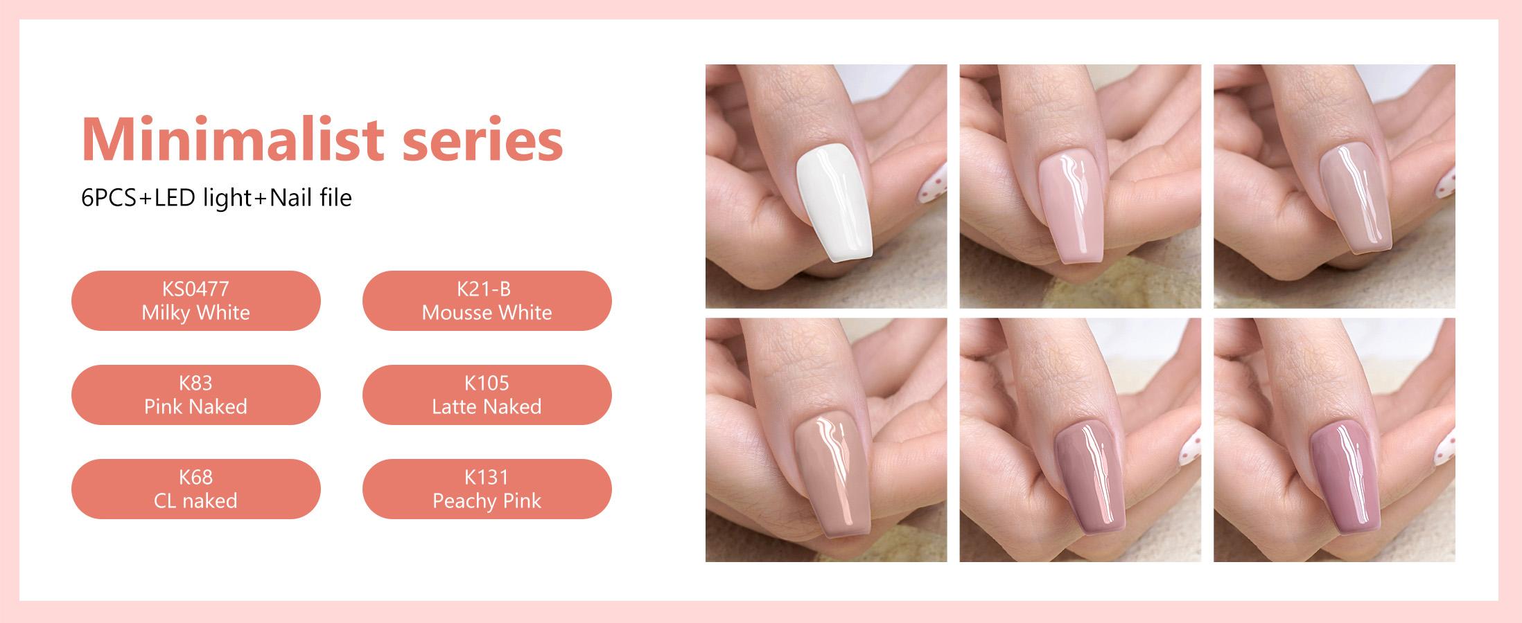 BUBU CANDY 15ml 6pcs Gel Nail Polish Set Minimalist Non Toxic Persistent 21-28 Days Wear Resistant Master Color Matching Perfect for Everyday & Special Occasions Valentine's Day Gift Nails Artistry Glex