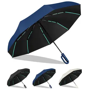 42-inch Double-Person Outdoor Travel Umbrella with Buckle for Rain and Sun 50+ UPF Sun Protection Sturdy Storm-Resistant Umbrella