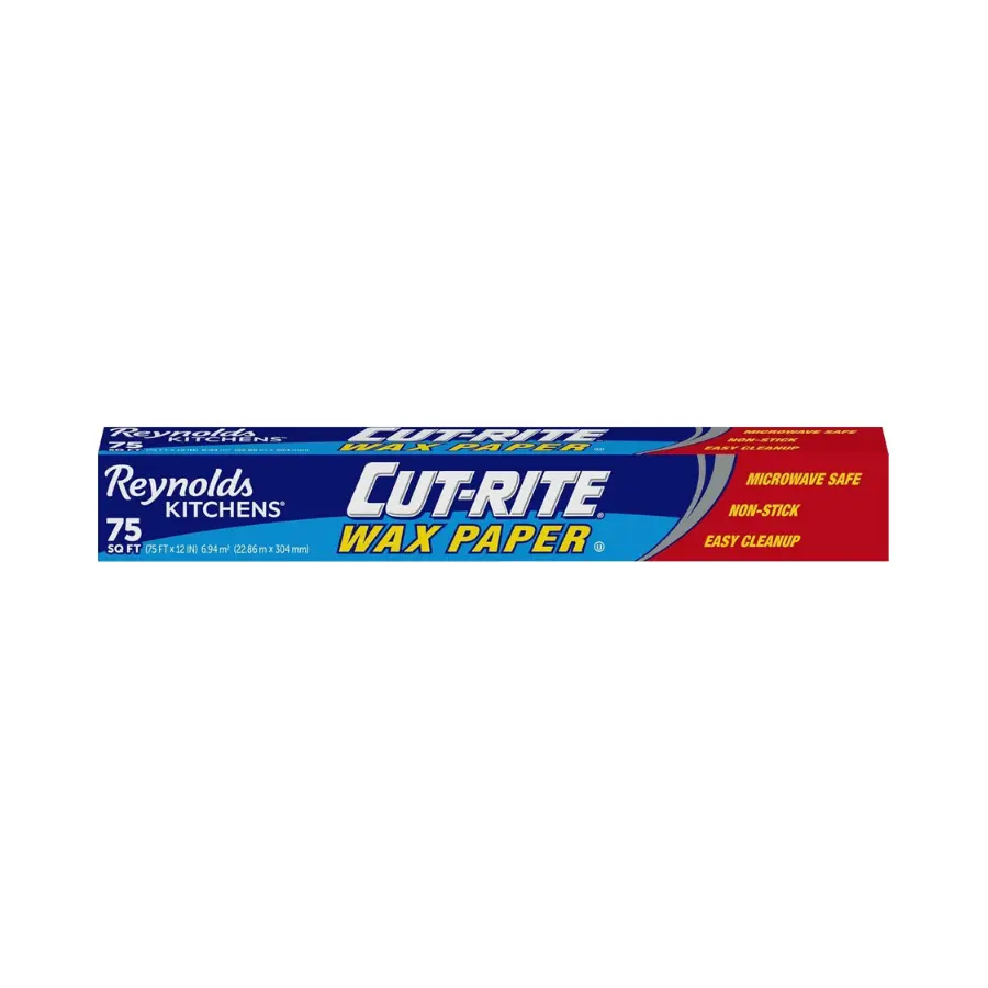 Wax Paper Roll, 75 Sq Ft, Kitchen Wax Paper with Built-In Cutter for Food Prep, Wrapping, Baking Prep & Everyday Kitchen Use