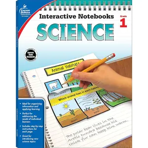Carson Dellosa 1st Grade Interactive Notebooks, Reproducible Workbook Covering Physical, Space, and Earth Science, Test Prep and Classroom Organization Resource Paperback – January 14, 2016