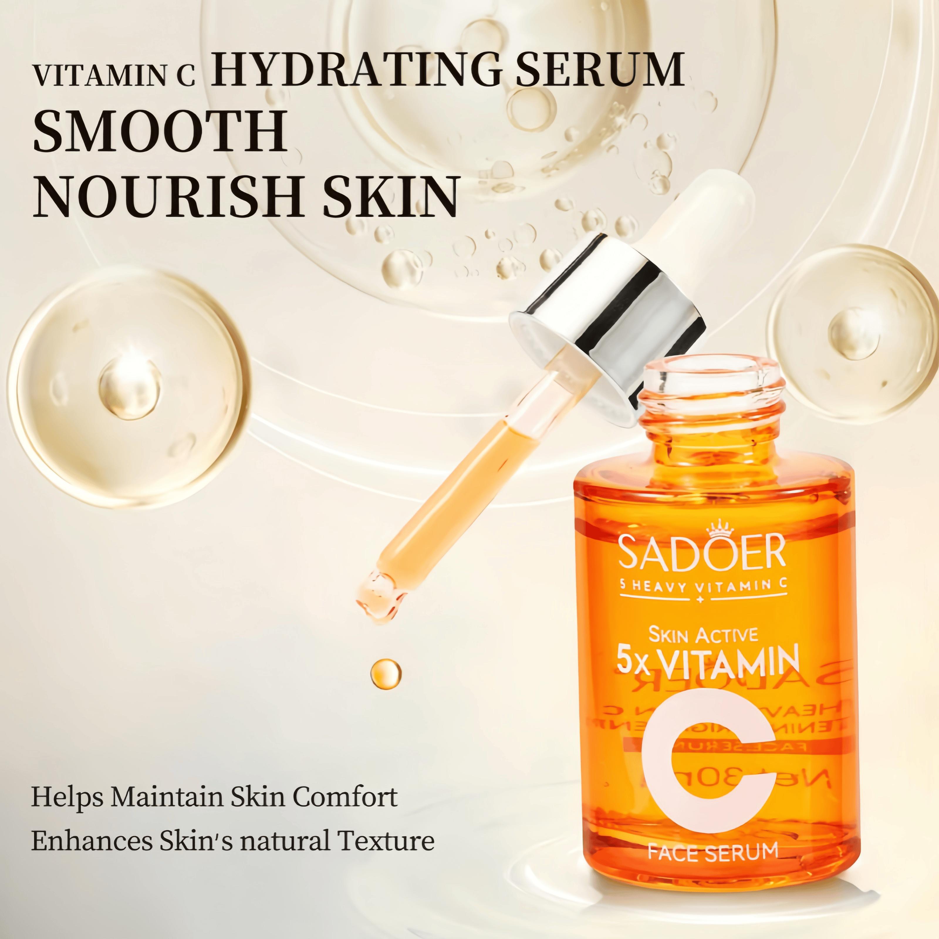 [Buy 1 Get 2 Free] 5x Vitamin C Face Serum Korean Vitamin C Face TonerSerum 5 En 1 Moisturizing & Nourishing Serum 30ml for Comprehensive Skincare